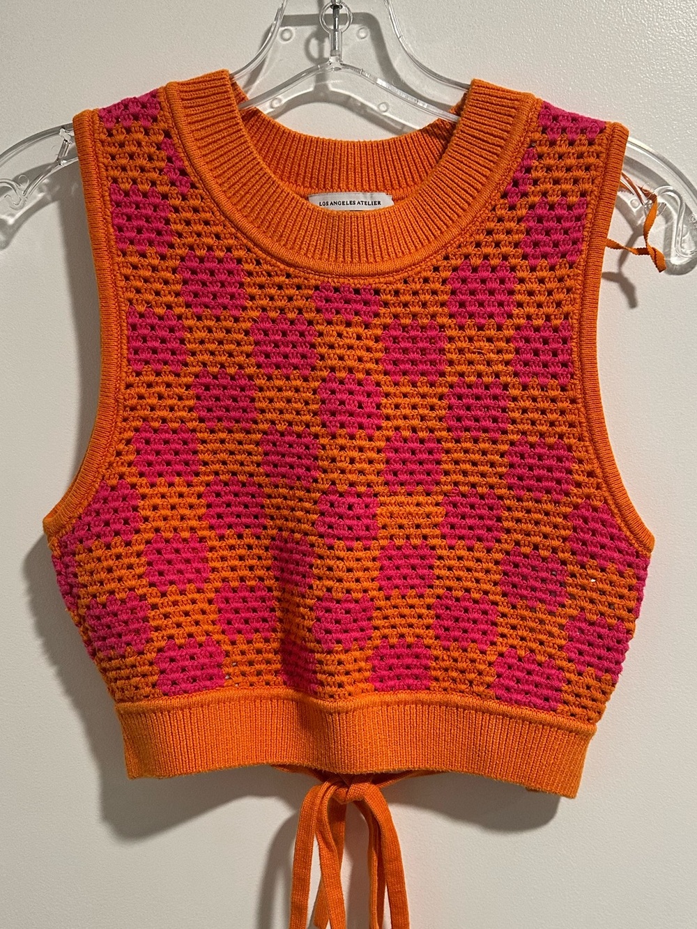 Los Angeles & Other Stories Orange and Pink Crochet Tank Top